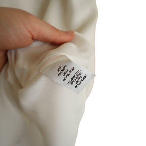 Lulus Womens Chic Of Perfection Shift Dress Sze Large White Bridal Ruffle Dainty - Picture 6 of 12